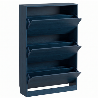 Slim Shoe Cabinet with 3 Flip Drawers Narrow Entryway Storage