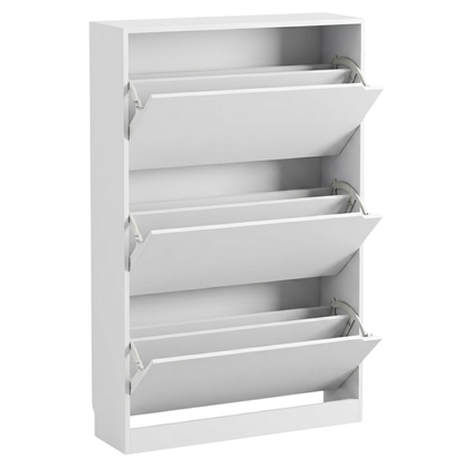 Slim Shoe Cabinet with 3 Flip Drawers Narrow Entryway Storage