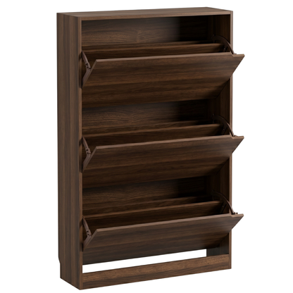 Slim Shoe Cabinet with 3 Flip Drawers Narrow Entryway Storage