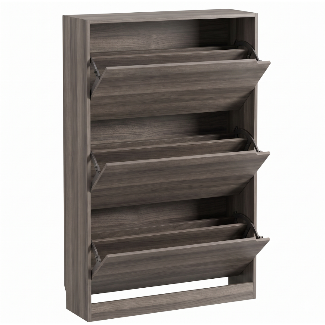 Slim Shoe Cabinet with 3 Flip Drawers Narrow Entryway Storage