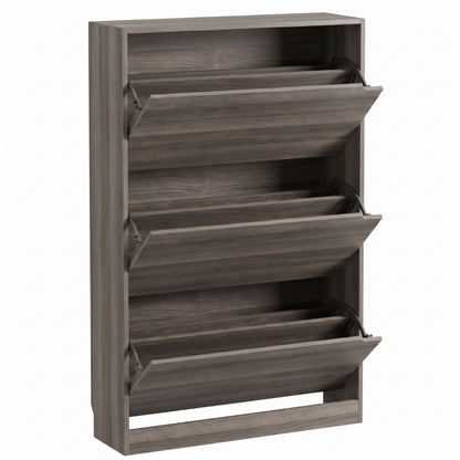Slim Shoe Cabinet with 3 Flip Drawers Narrow Entryway Storage