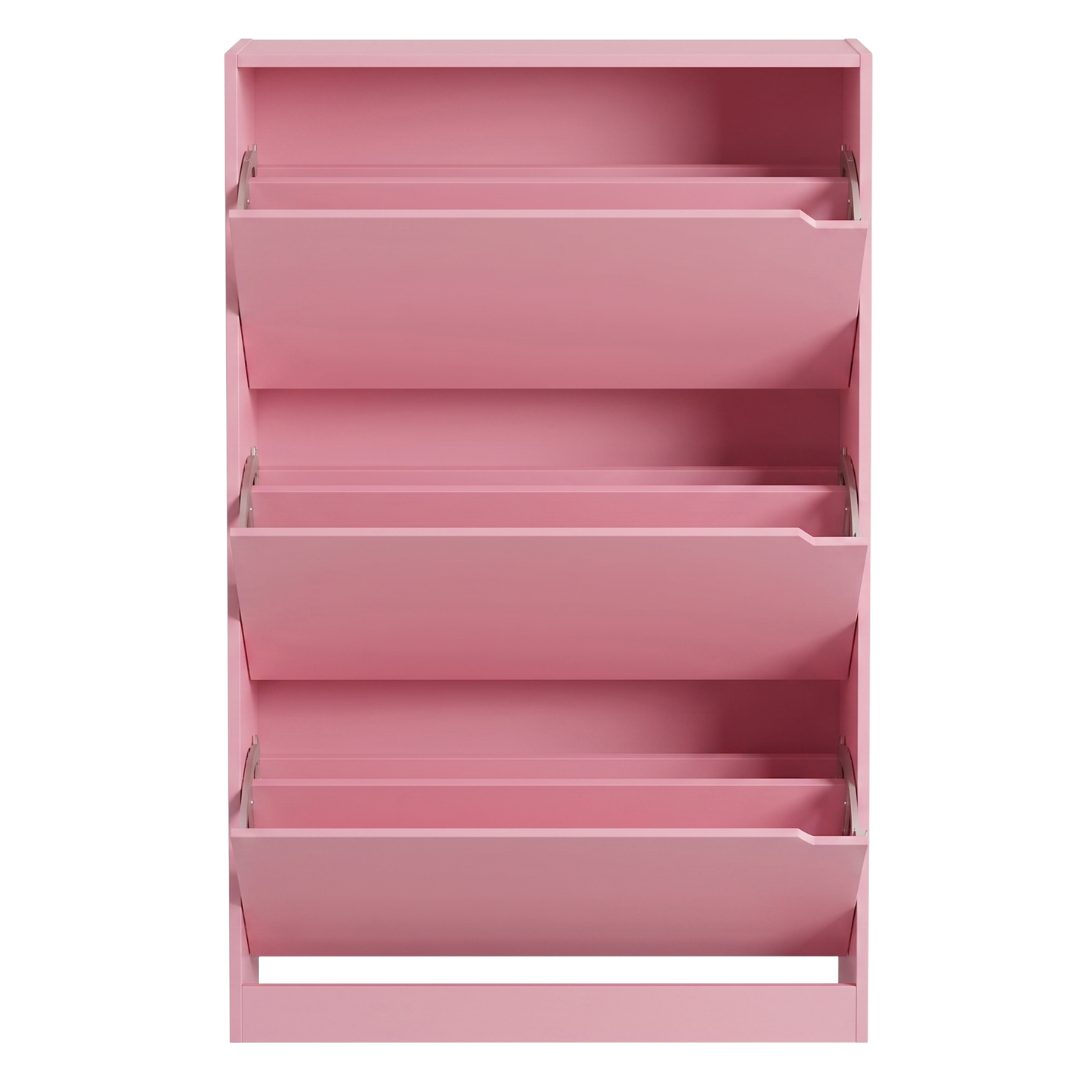 Slim Shoe Cabinet with 3 Flip Drawers Narrow Entryway Storage