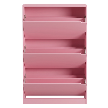 Slim Shoe Cabinet with 3 Flip Drawers Narrow Entryway Storage