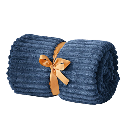 Soft Fleece Blanket 3D Ribbed Jacquard for Sofa and Bed