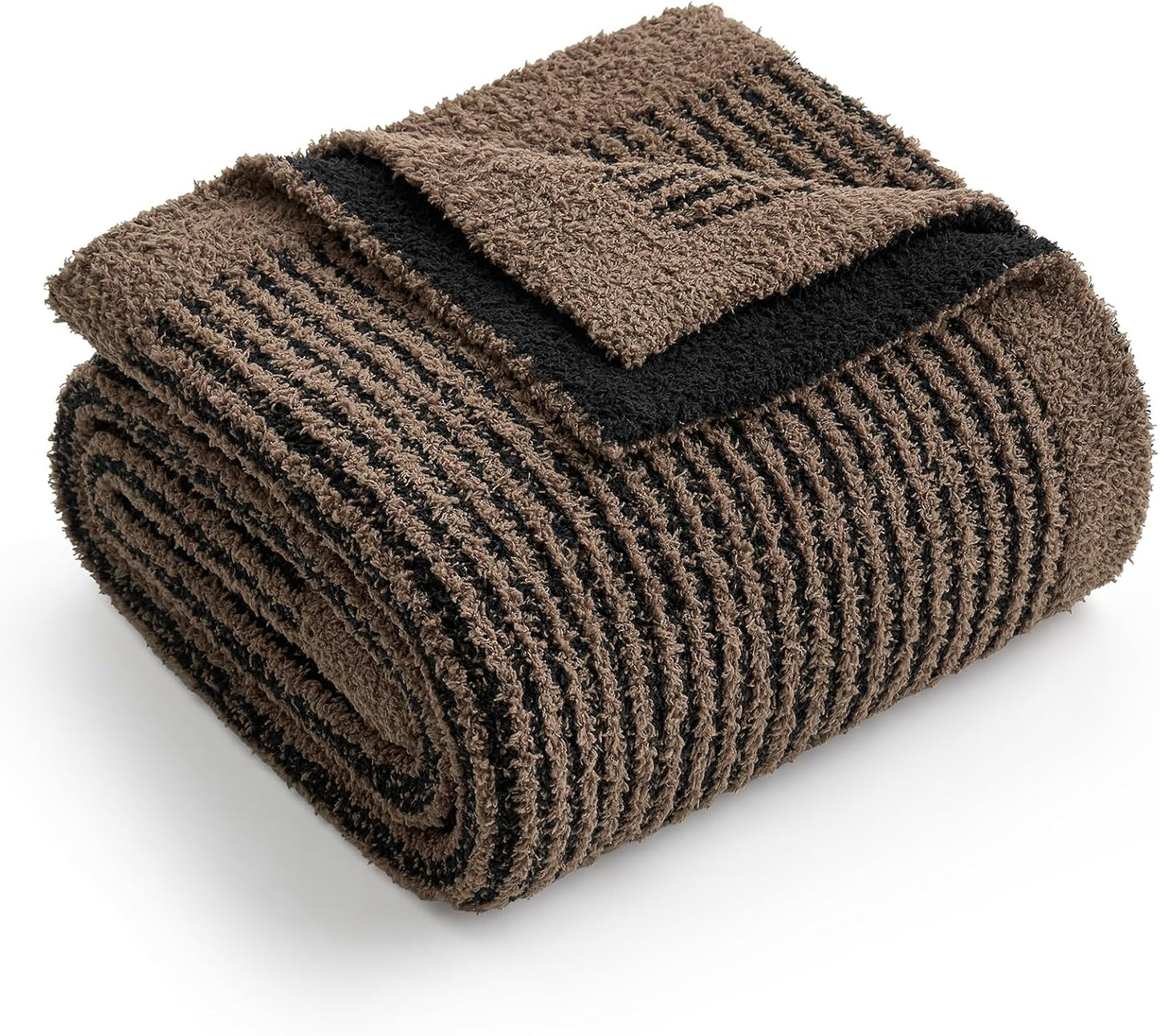 Soft Reversible Ribbed Knit Blanket for Couch, Sofa, and Bedroom