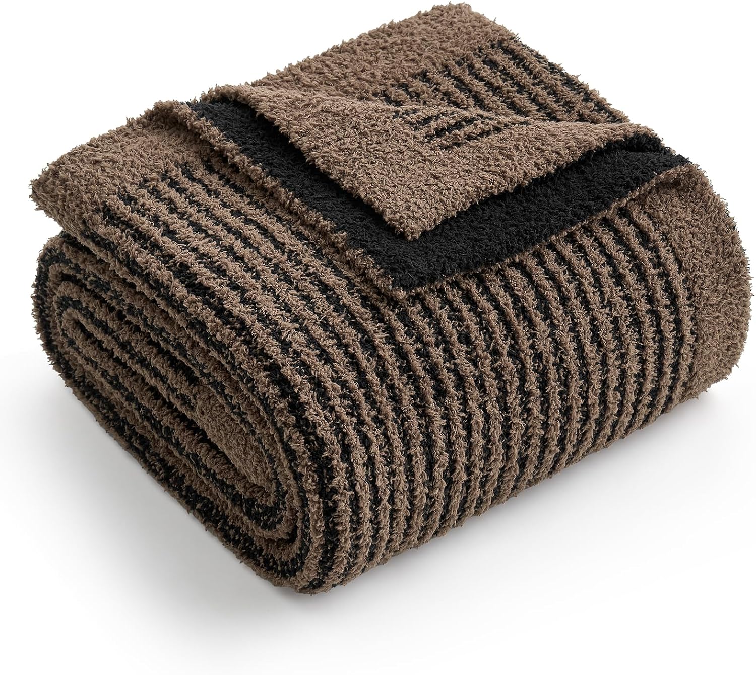 Soft Reversible Ribbed Knit Blanket for Couch, Sofa, and Bedroom