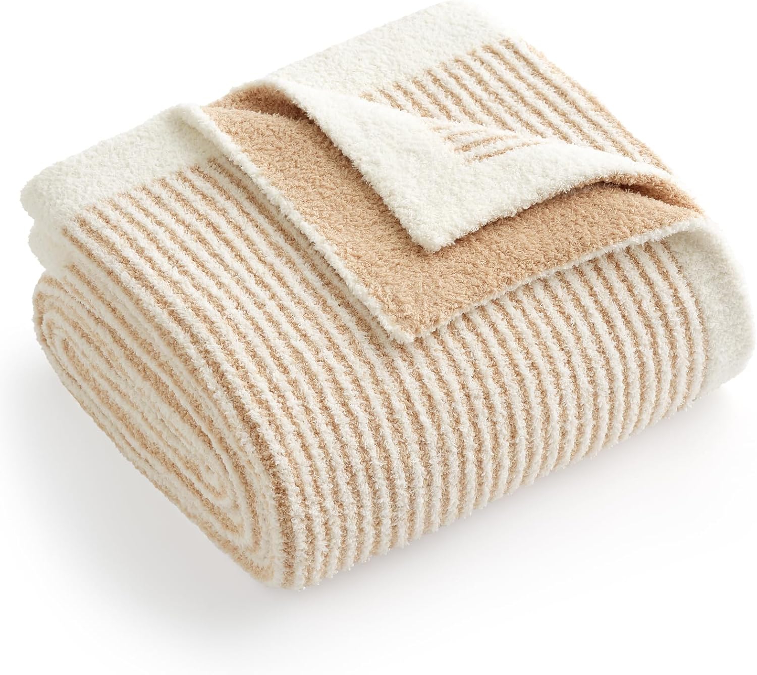 Soft Reversible Ribbed Knit Blanket for Couch, Sofa, and Bedroom