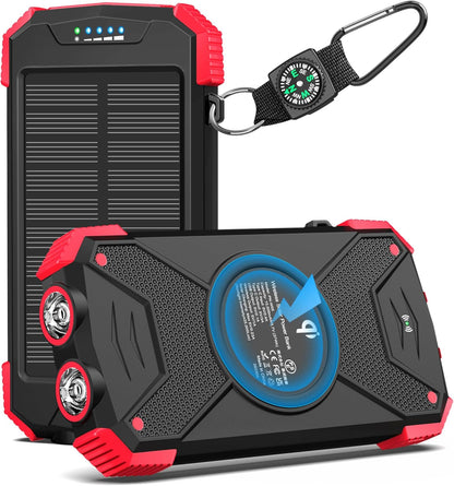 Solar Charger Power Bank 10000mAh Portable 20W Wireless Charger