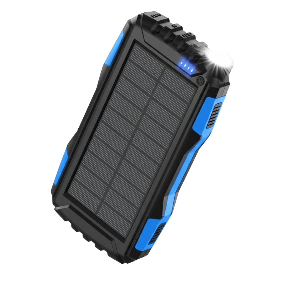 Solar Power Bank 42800mAh Portable Charger with Flashlight USB Ports