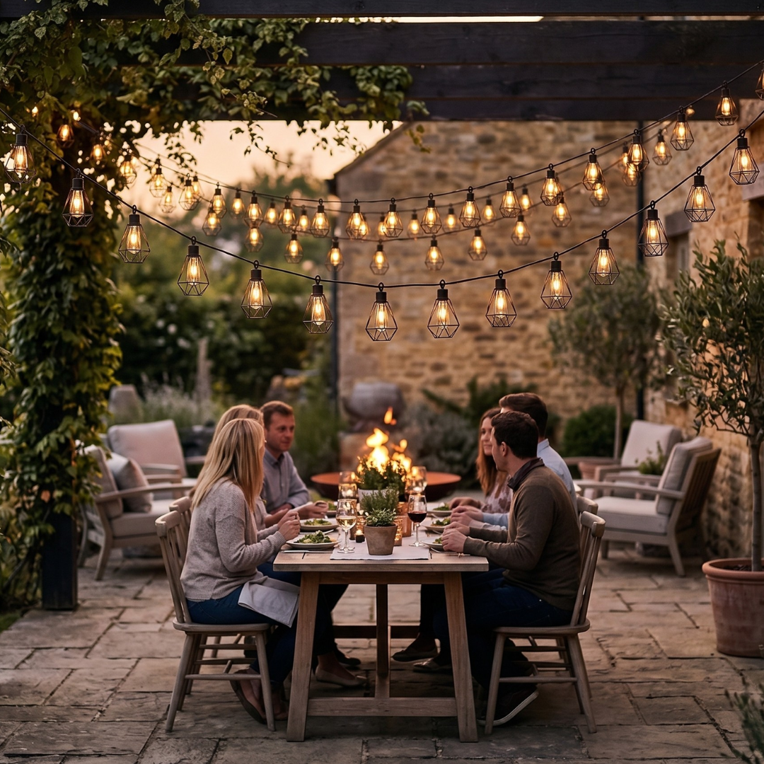 Solar String Lights with Remote USB Charging for Patio Garden