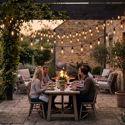 Solar String Lights with Remote USB Charging for Patio Garden