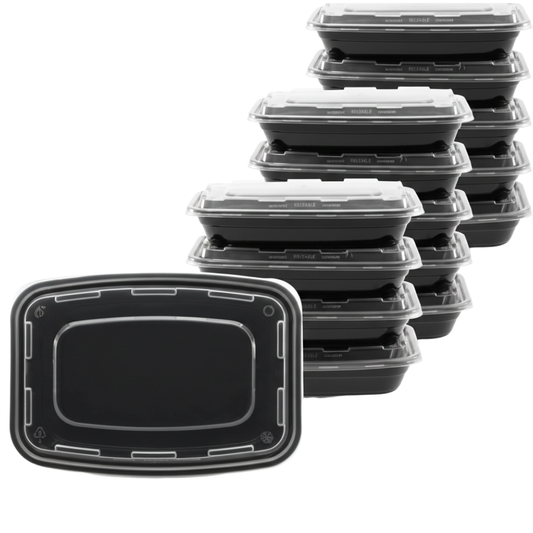 Stackable Food Storage Containers with Snap-Seal Lids for Meal Prep