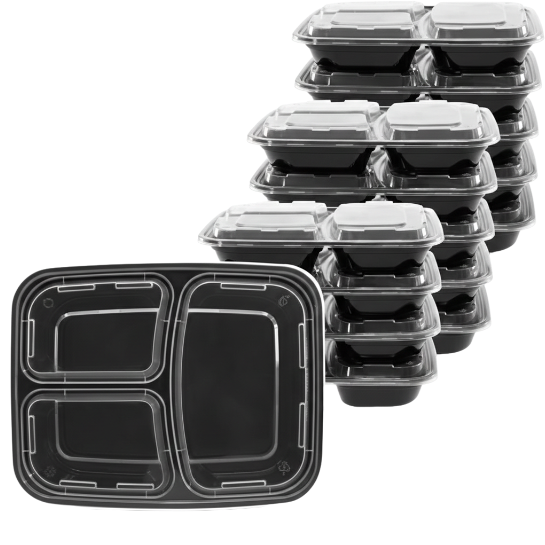 Stackable Food Storage Containers with Snap-Seal Lids for Meal Prep