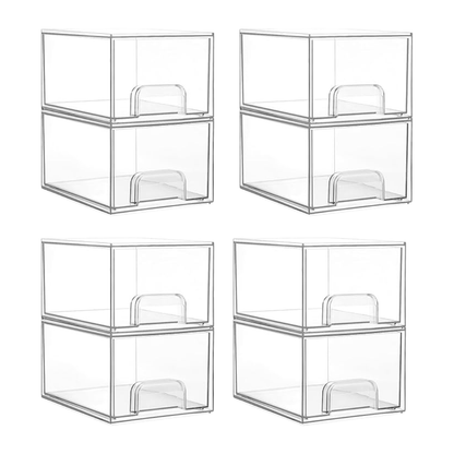 Stackable Storage Drawers Clear Acrylic Bathroom Organizer for Vanity