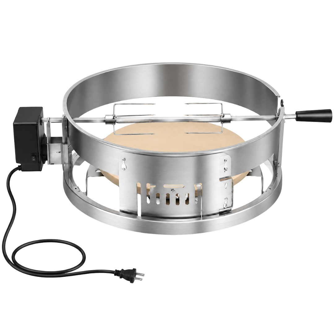 Stainless Steel Rotisserie Pizza Kit for 18 Inch Kettle Grills