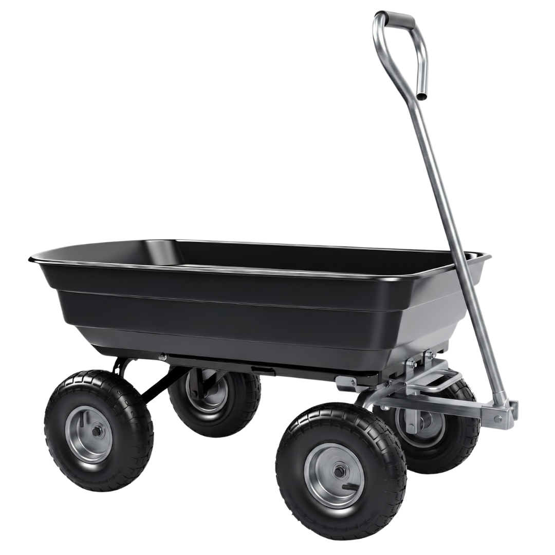 Steel Frame Utility Wagon Cart 600 lb Capacity Garden and Yard Use