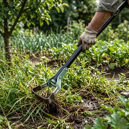 Stirrup Hoe with Adjustable Steel Pole Handle for Garden Weeding