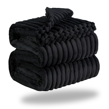 Striped Flannel Fleece Blanket, Soft Microfiber, Machine Washable