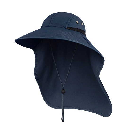 Sun Hat with Wide Brim and Neck Flap