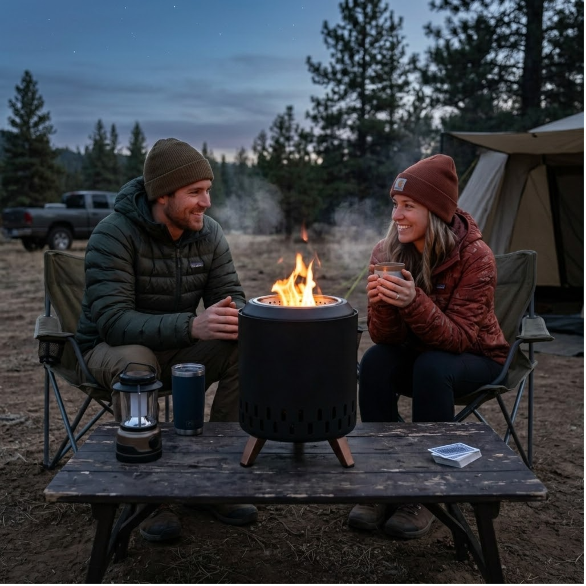 Tabletop Smokeless Fire Pit Stainless Steel Wood Pellet Burner