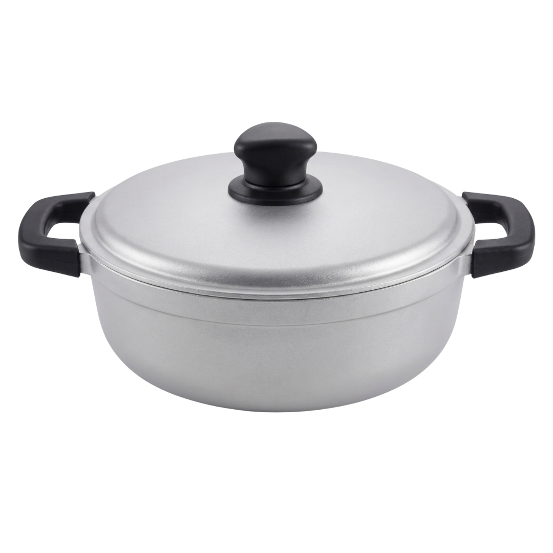 Traditional Aluminum Cooking Pot with Lid for Rice Soups and Stews