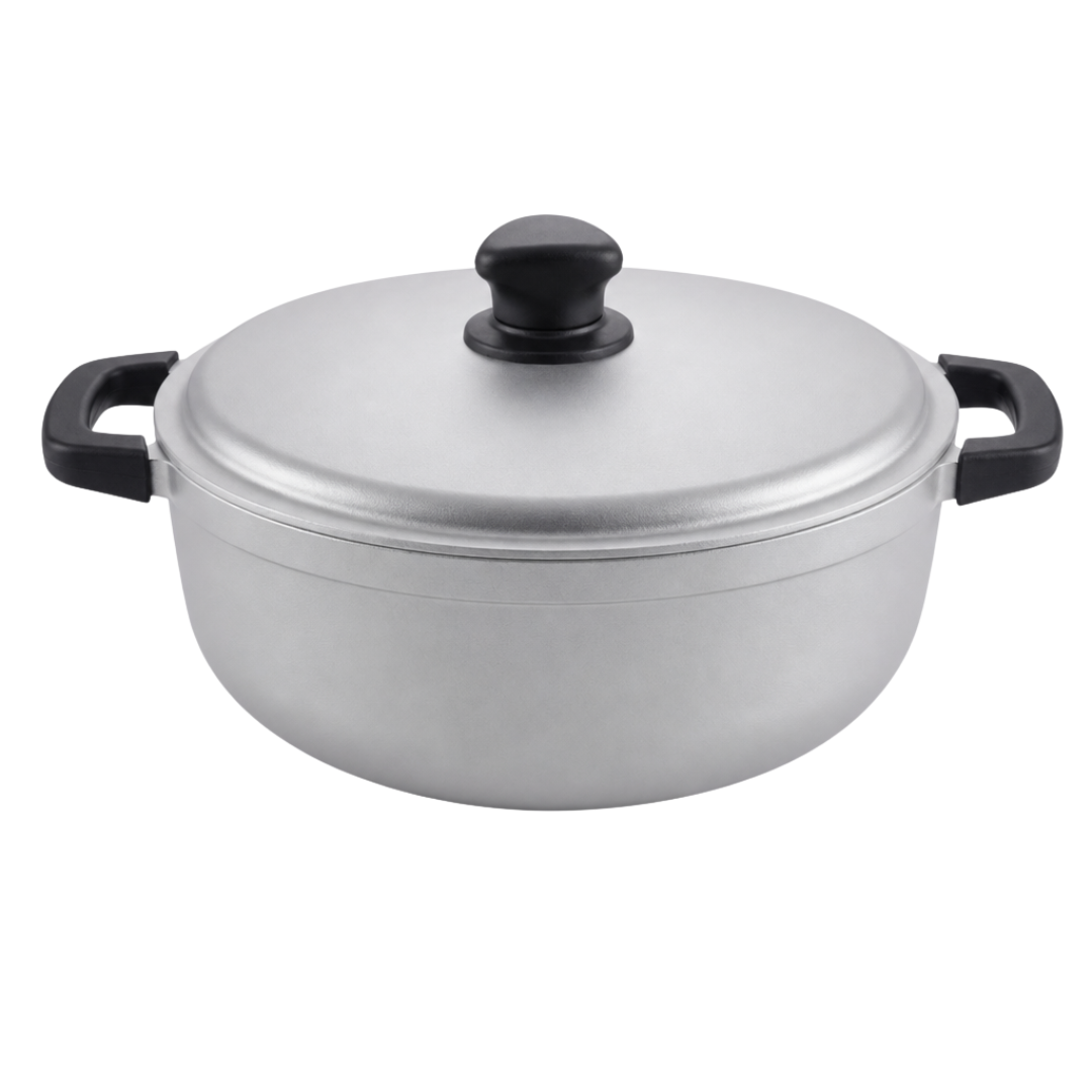 Traditional Aluminum Cooking Pot with Lid for Rice Soups and Stews