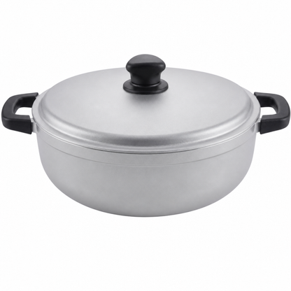 Traditional Aluminum Cooking Pot with Lid for Rice Soups and Stews