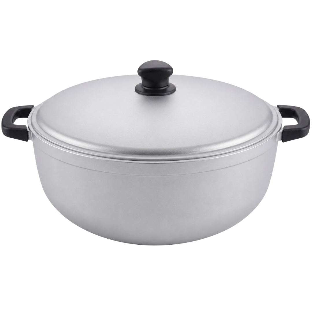 Traditional Aluminum Cooking Pot with Lid for Rice Soups and Stews