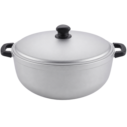 Traditional Aluminum Cooking Pot with Lid for Rice Soups and Stews