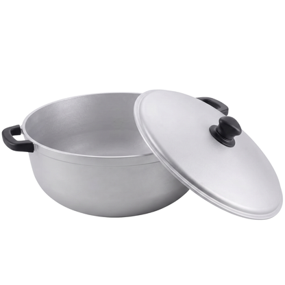 Traditional Aluminum Cooking Pot with Lid for Rice Soups and Stews