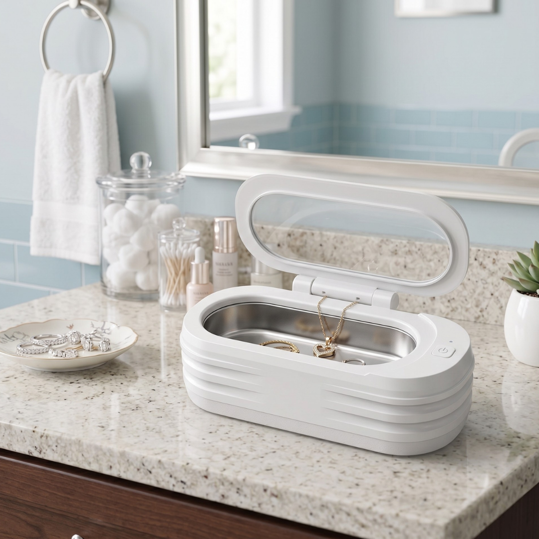 Ultrasonic Jewelry Cleaner 350ml Tank, 46kHz Sonic Cleaning Machine