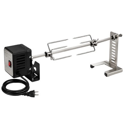 Universal BBQ Grill Rotisserie Kit with 28 Inch Spit Rod & Motor