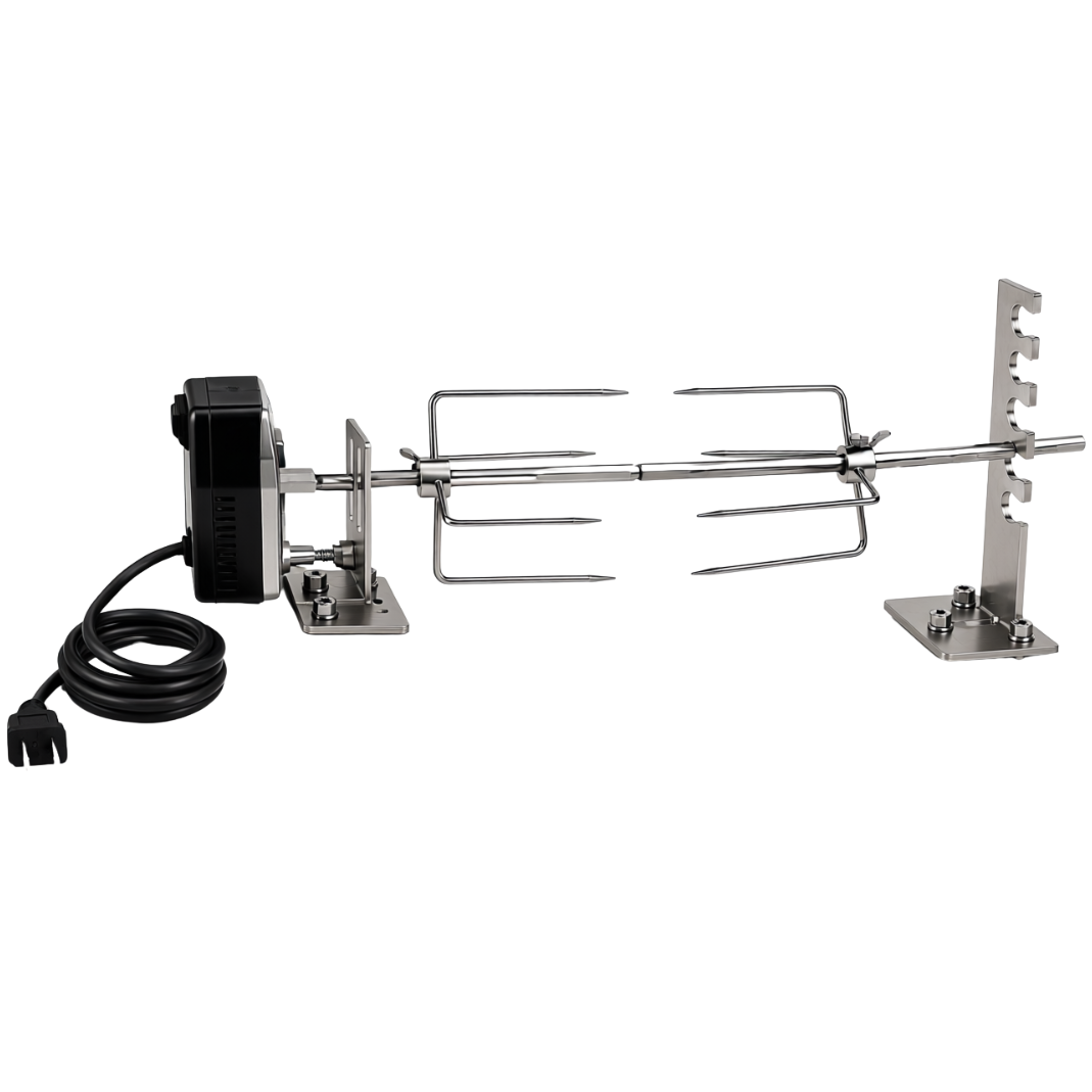 Universal Rotisserie Grill Kit with 120V Motor for Outdoor Grills