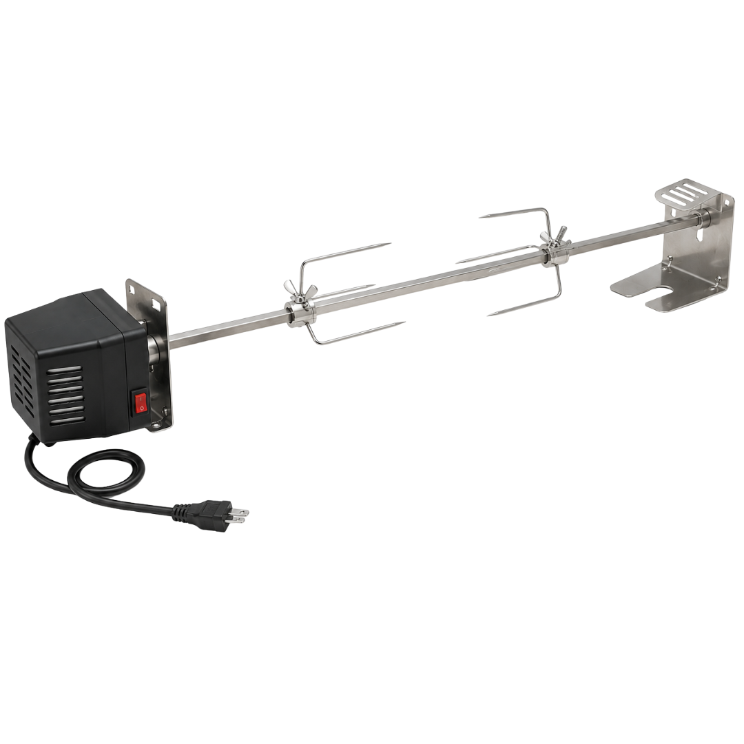 Universal Rotisserie Grill Kit with 28-Inch Spit Rod Motor Set