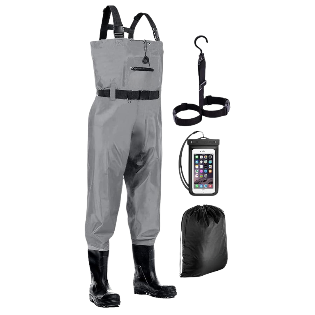Water-Resistant Nylon Chest Waders with Boots for Fishing & Hunting