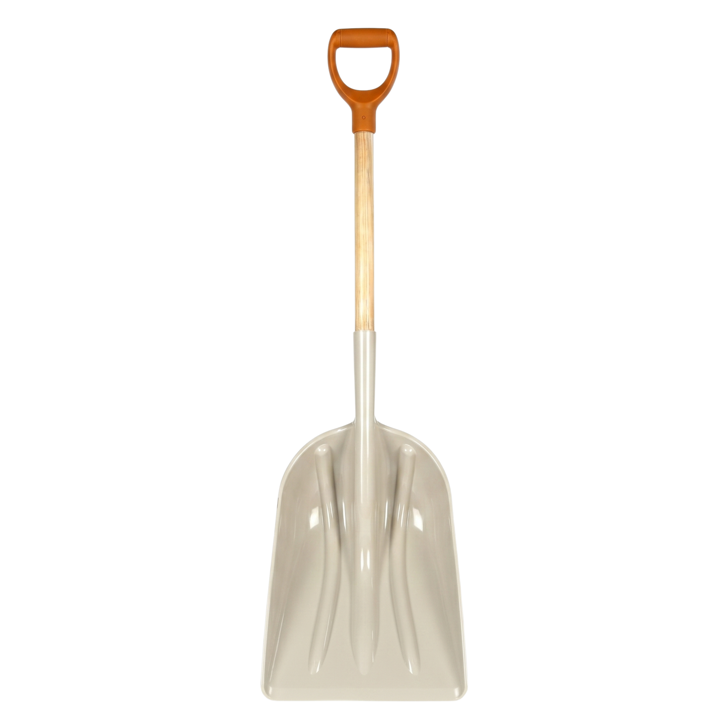 Wide Poly Scoop Shovel with Hardwood Handle for Backyard Work