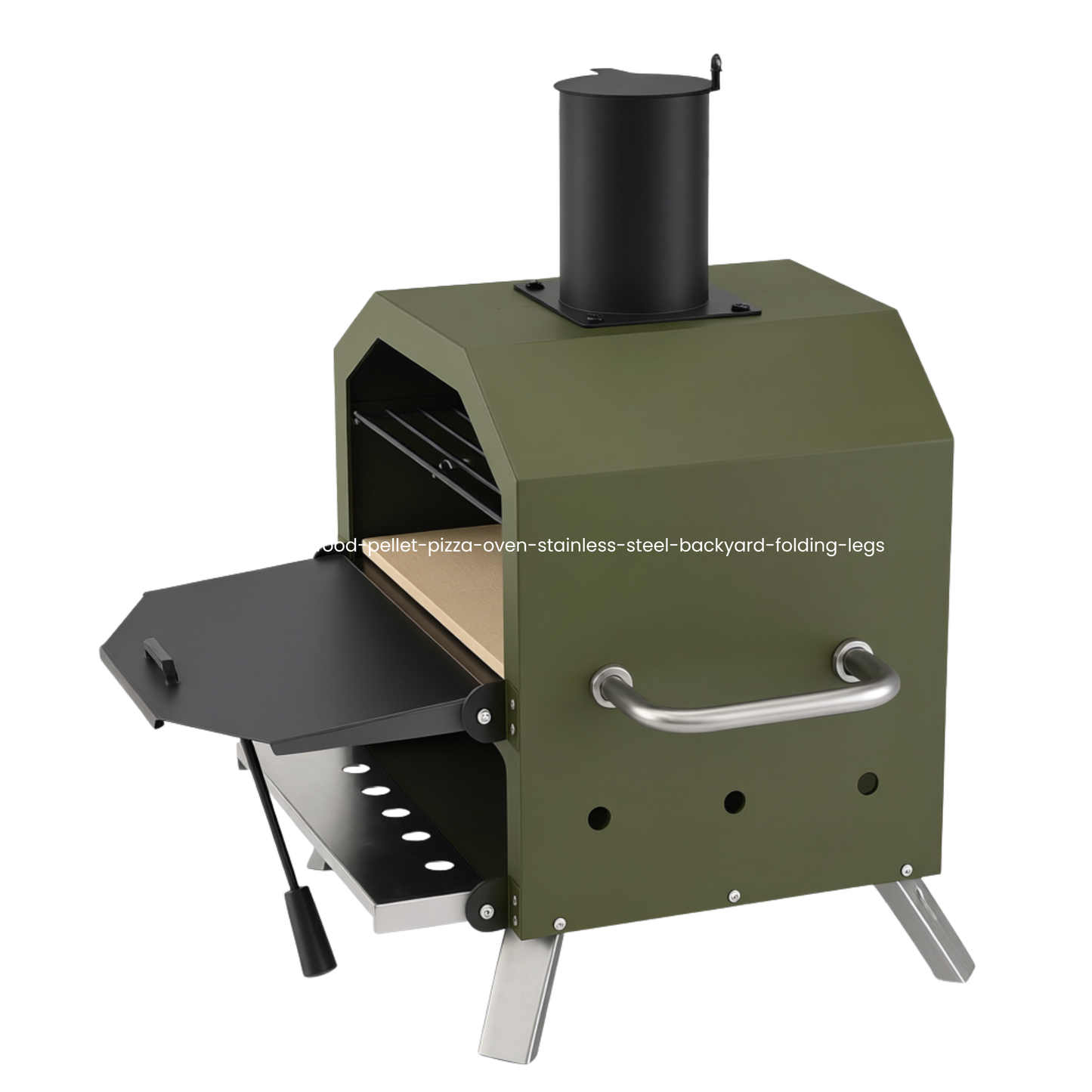 Wood Fired Pizza Oven with Dual-Level Cooking and Pizza Stone