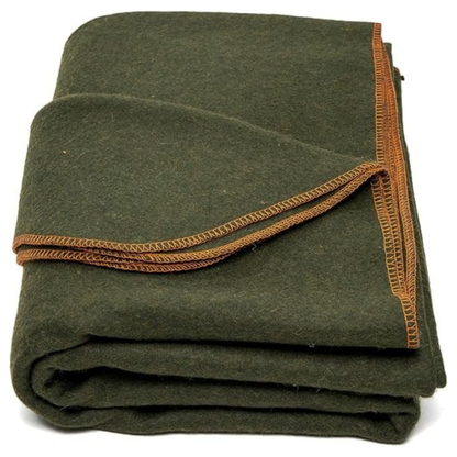 Wool Blend Blanket 64x88 inch for Camping, Travel, and Gear Kits